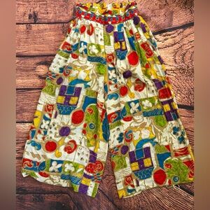 Dorothy Schoelen Platinum Wide/Crop/High Waist Pants Pockets Rayon‎ Size 6